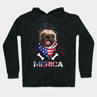 Cute Dog Merica Memorial Day Patriot Hoodie